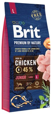 Корм для щенков Brit Premium by Nature, курица 1 уп. х 1 шт. х 3 кг (для крупных пород)