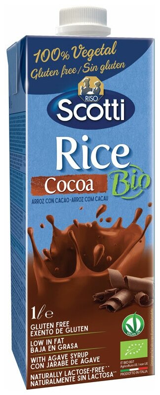 Рисовый напиток Riso Scotti Rice с какао 0.8%, 1 л - фотография № 2