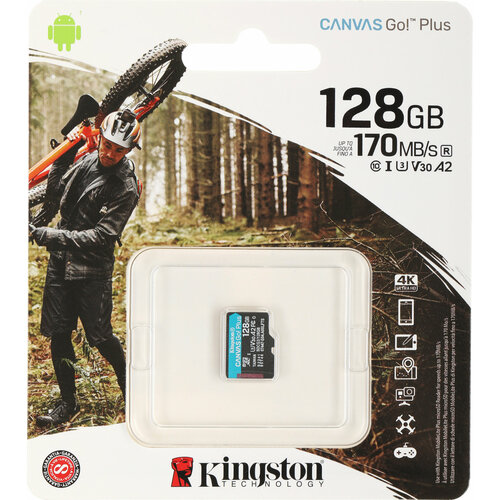 Флеш карта microSDXC Kingston 128GB SDCG3/128GBSP Canvas Go! Plus w/o adapter