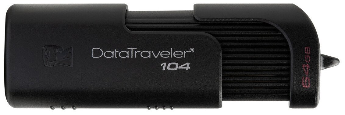 Внешний носитель информации USB-Flash Kingston 64Gb DataTraveler 104, USB 2.0 Type-A, пластик, черный