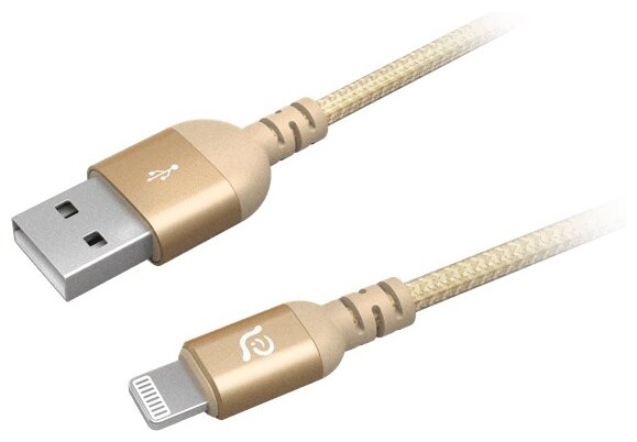 Кабель Adam Elements PeAk III USB - Lightning MFI 2 м золотой фото 3