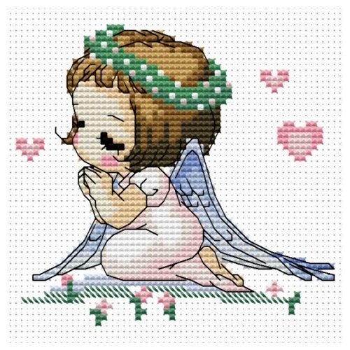 фото Набор для вышивания "ангелочек с сердечками" белоснежка