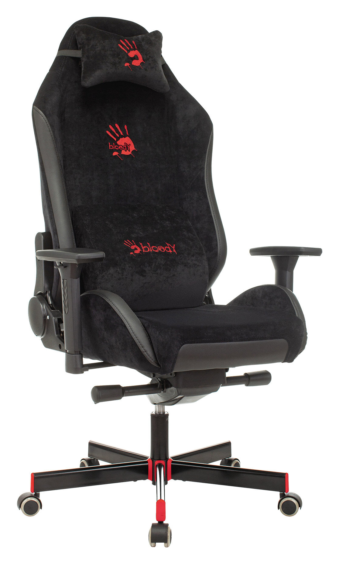 Кресло игровое A4Tech Bloody GC-450, цвет спинки: черный, текстиль/эко. кожа