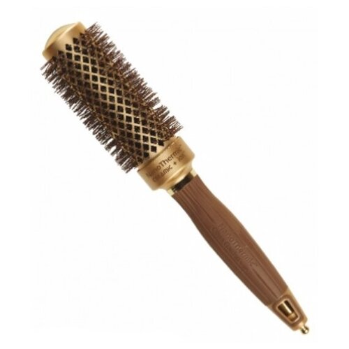 Термобрашинг Olivia Garden Expert Blowout Shine Wavy Bristles Gold & Brown ID2049 для волос, 35 мм термобрашинг керамический olivia garden nanothermic 24 мм ogbnt24