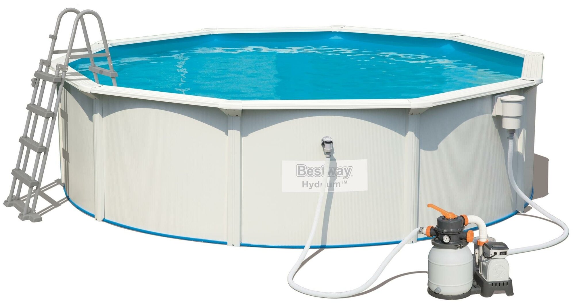 Бассейн Bestway Hydrium каркасный металл 17430л d460см серый (56384 BW) - фото №1