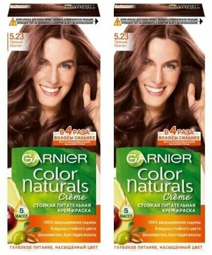 GARNIER Color Naturals Краска для волос 5.23 Пряный каштан , набор 3шт