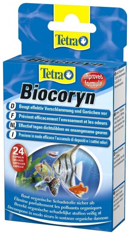 Препарат для очистки аквариума от биологических загрязнений TETRA Biocoryn 24 капсулы