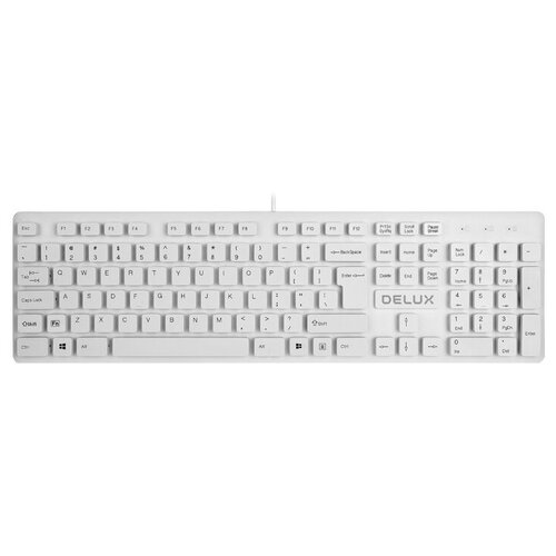 клавиатура delux k9050 usb Клавиатура Delux KA150U White USB белый, 1 шт.