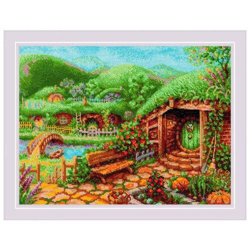 фото 1904 набор для вышивания риолис 'зеленые холмы'40*30 см