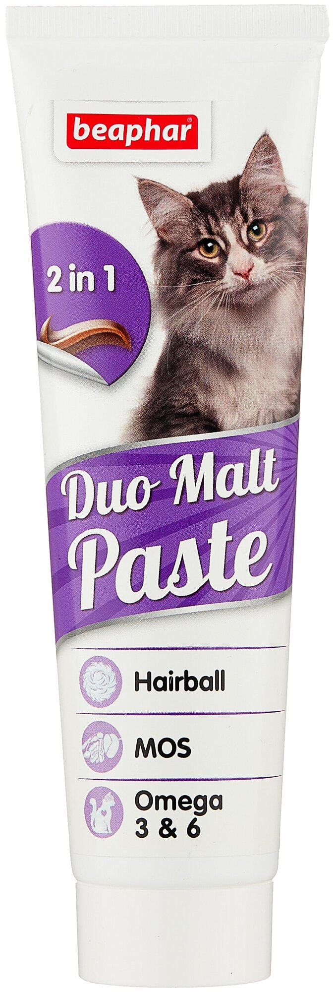 Beaphar Duo Malt Paste паста для кошек, вывод шерсти из кишечника, 100 гр