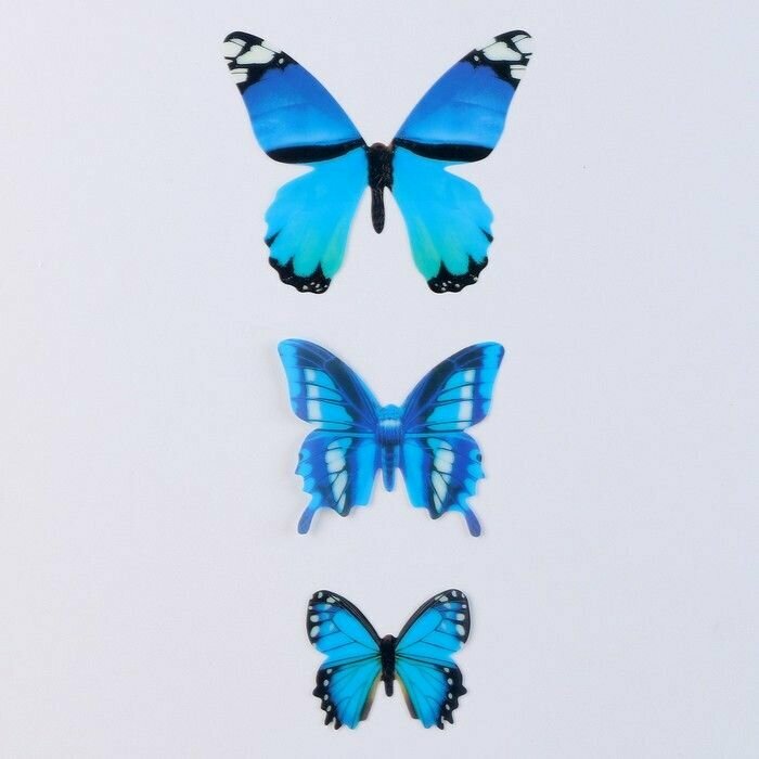Страна Карнавалия Набор для украшения «Бабочки», 12 шт, цвет голубой - фотография № 7