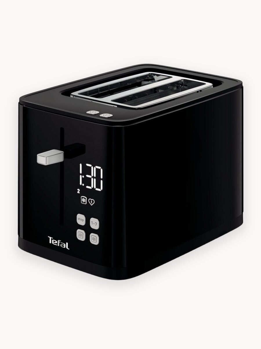 Тостер Tefal Smart&Light TT640810, черный, мощность 850 Вт, 7 степеней поджаривания, поддон для крошек, автоцентрирование ломтиков, отсек для хранения шнура