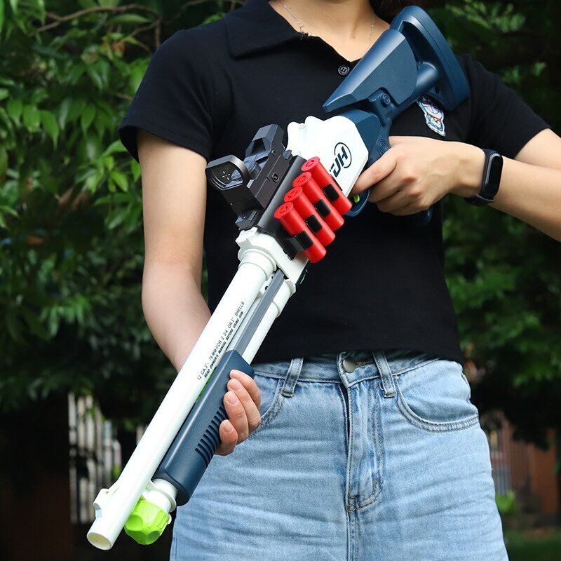 Игрушечный Бластер-Помповый Дробовик ShotGun М1014 с прицелом, выбросом гильз и мягкими пулями