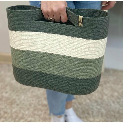 фото Сумка raq212222e, фактура плетеная, хаки, бежевый ezhyk.eco