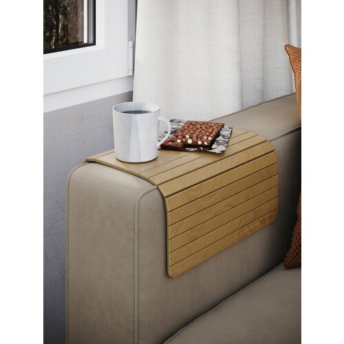 DECOREZ Подставка декоративная на подлокотник Столик на диван Лофт 46*29 см Дуб северный