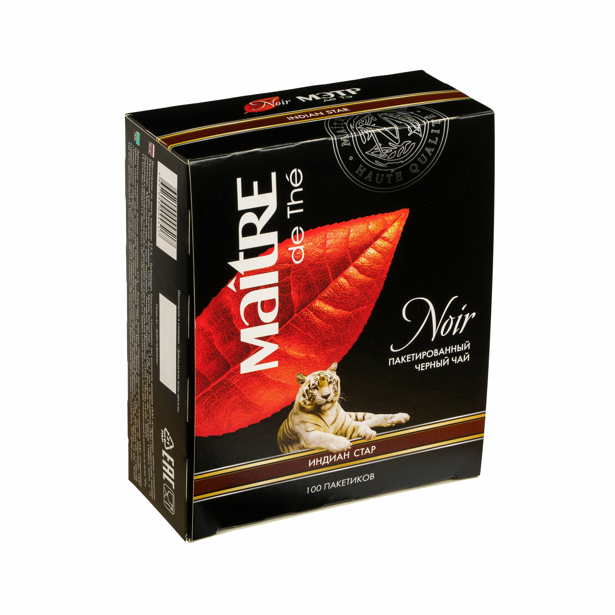 Чай черный MAITRE de The в пакетиках Indian Star, 180 г, 100 шт мэтр большая упаковка