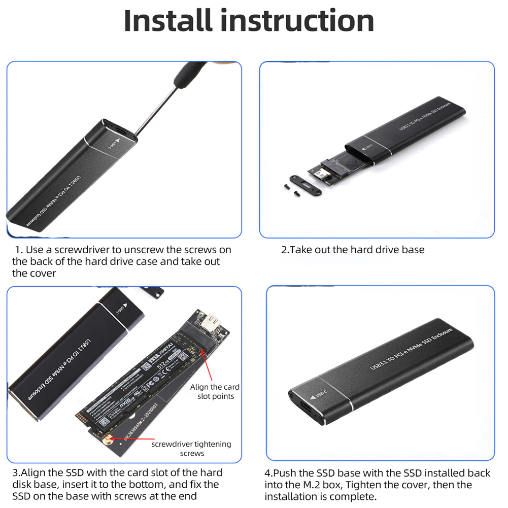 Корпус PALMEXX для M2 M-key NVMe PCI-e SSD USB-C 31