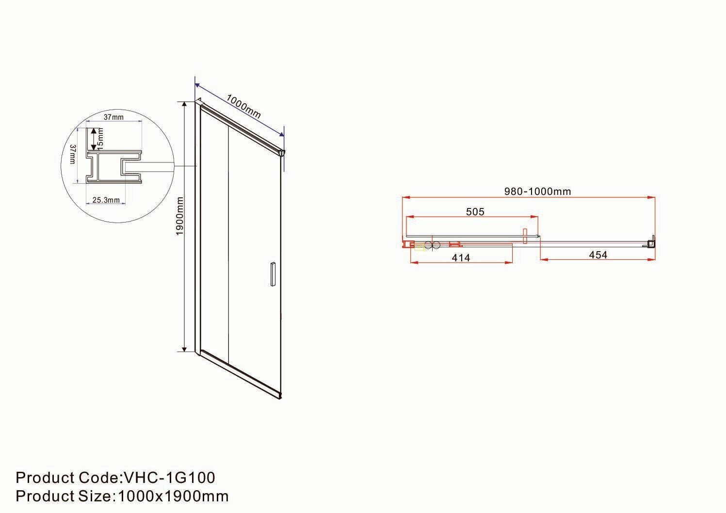 Душевой уголок Vincea Garda 100х110 VSS-1G1011CLB - фото №13