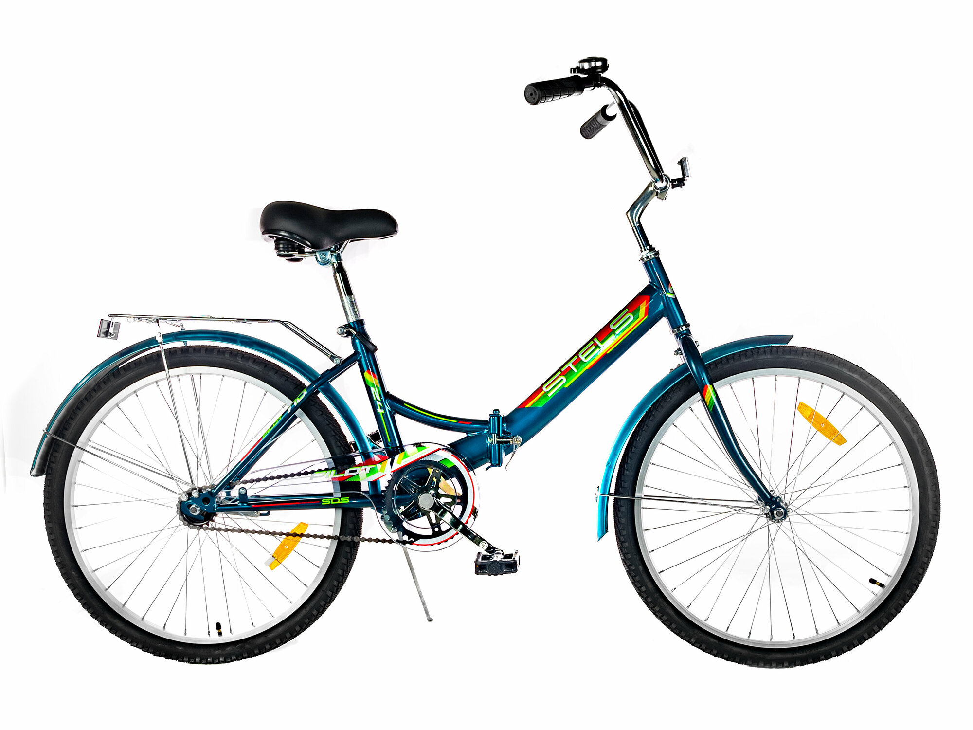 фото Велосипед взрослый складной Stels с колесами 24" Pilot 710 рама 14" морская волна