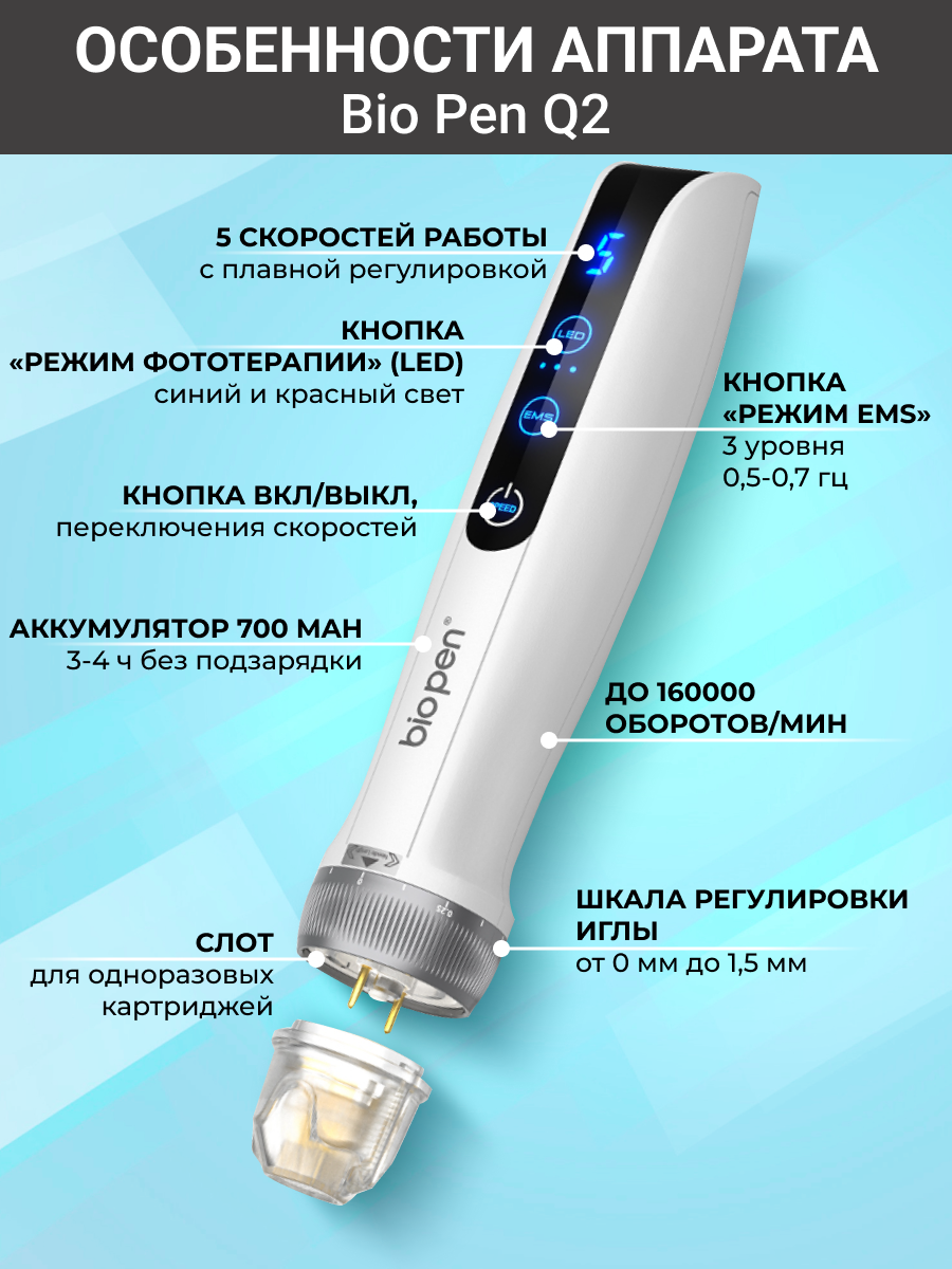 Дермапен аппарат для лица и тела с ems и фототерапией - фотография № 3