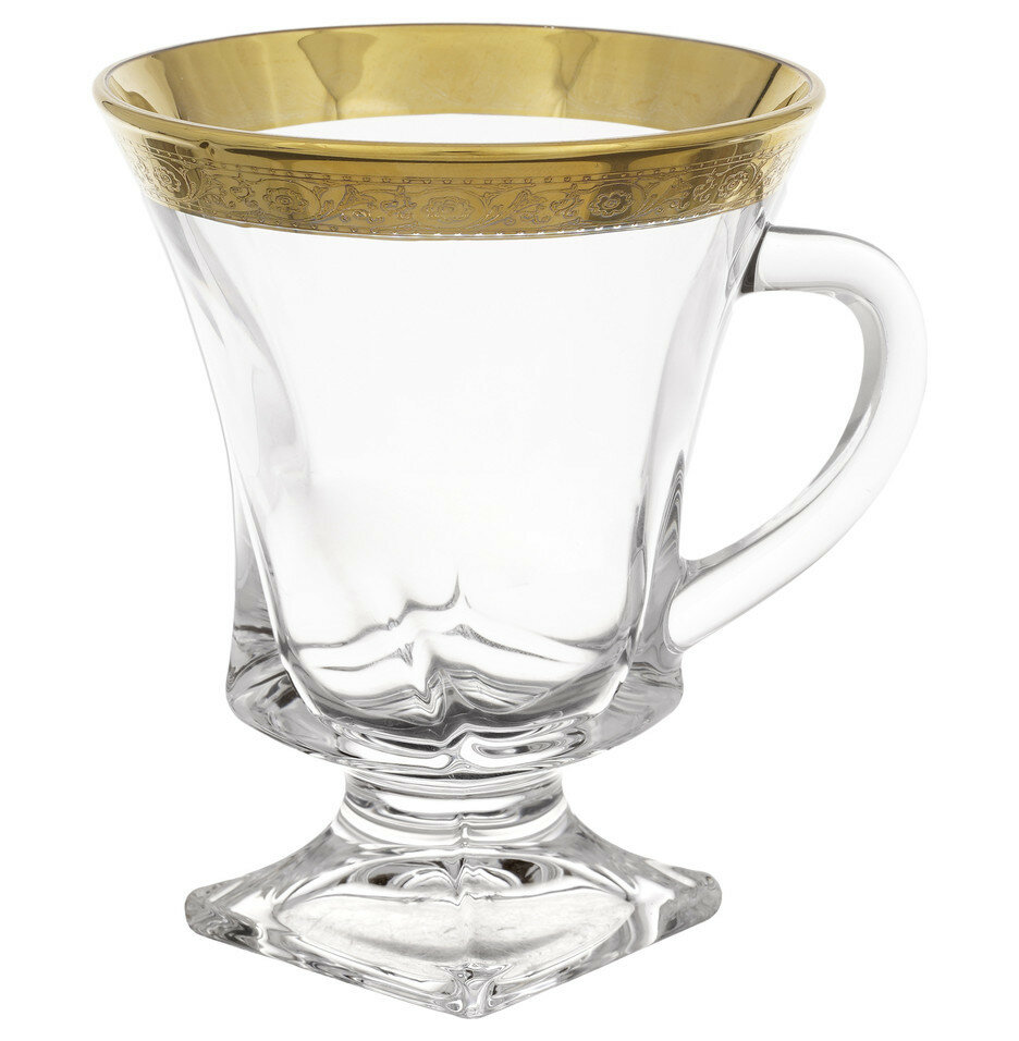 фото Кружки для горячих напитков 150 мл 6 шт н/н Crystalite Bohemia "Квадро /Цветочный узор" / 234010