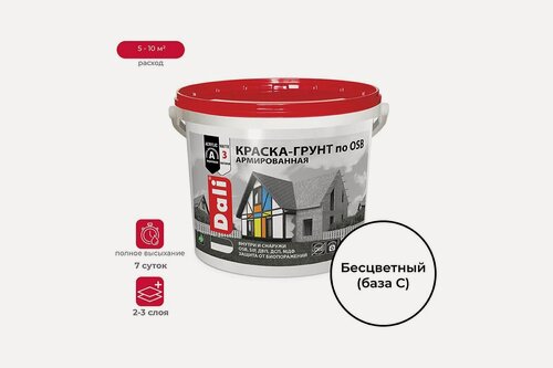 Изображение товара Dali Краска-грунт по OSB армированная атмосферостойкая 12кг База С