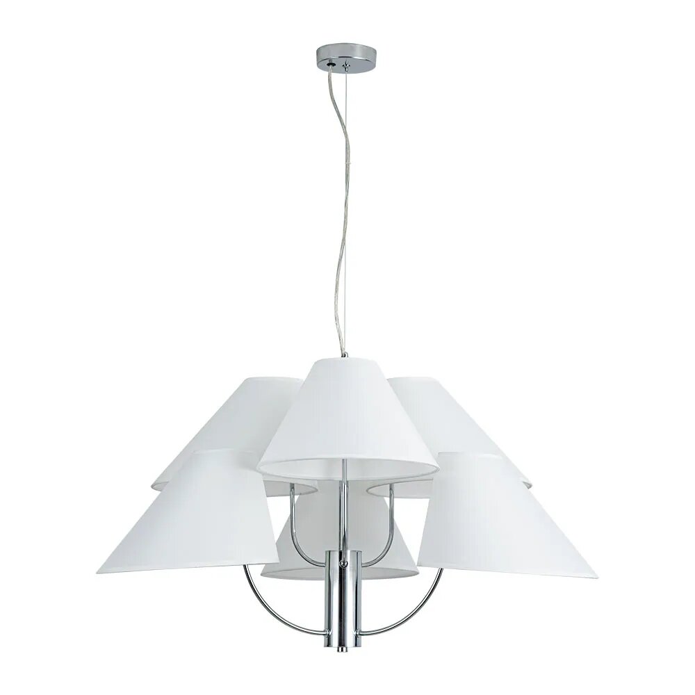 Подвесная люстра Arte Lamp RONDO A4086LM-6CC E14 240 Вт металл ткань дерево хром