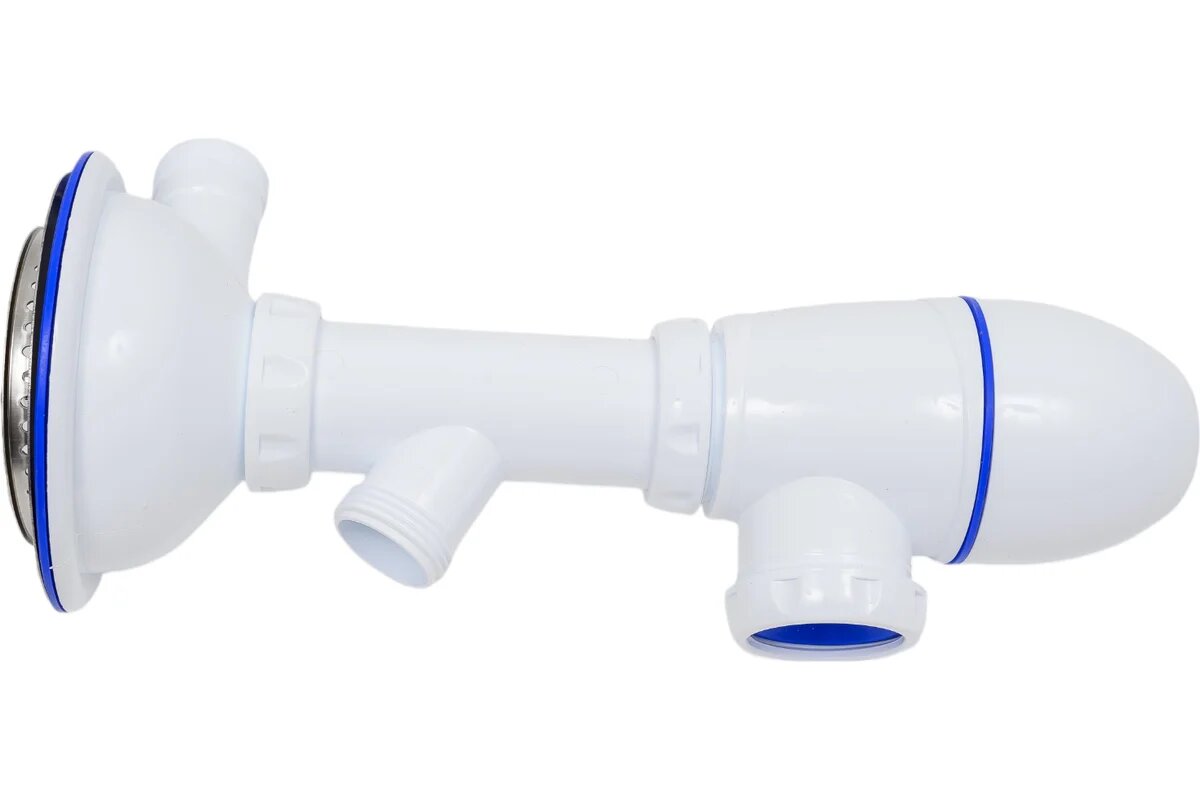 Сифон для мойки Unicorn с круглым переливом и отводом для стиральной машины - фото №4
