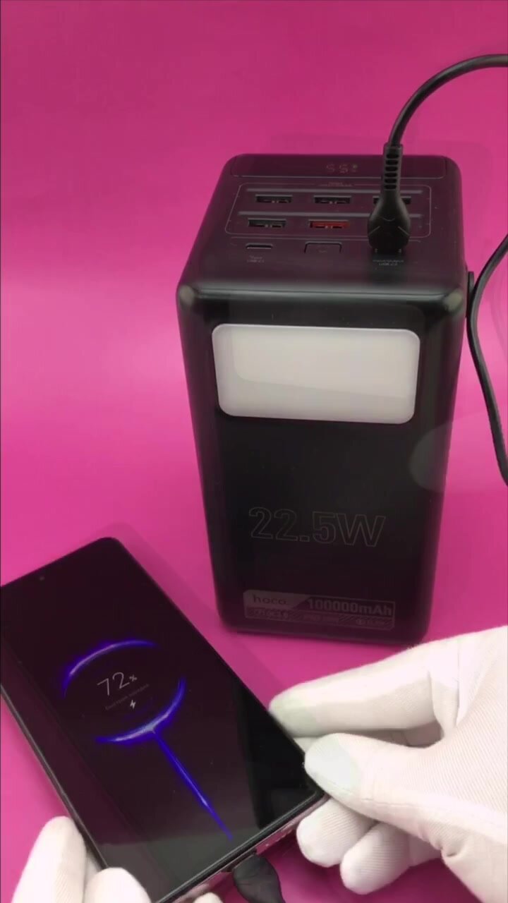 Повербанк Hoco DB03, 100000 mAh с быстрой зарядкой, внешний аккумулятор, power bank, пауэр банк для телефона — фото 1