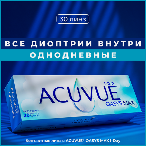 Изображение товара Контактные линзы Acuvue Oasys Max 1-Day, 30 шт, -3.25, R:9, режим ношения: дневной