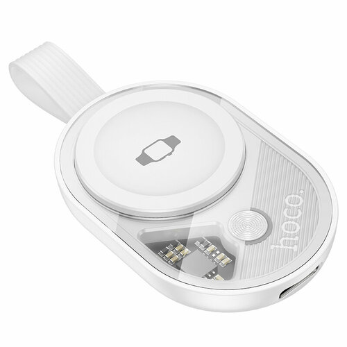 Беспроводное зарядное устройство CW60 для смарт часов iWatch 1-10, SE / SE2, Ultra /Ультра2 и Watch 1-7/Ultra магнитное белое