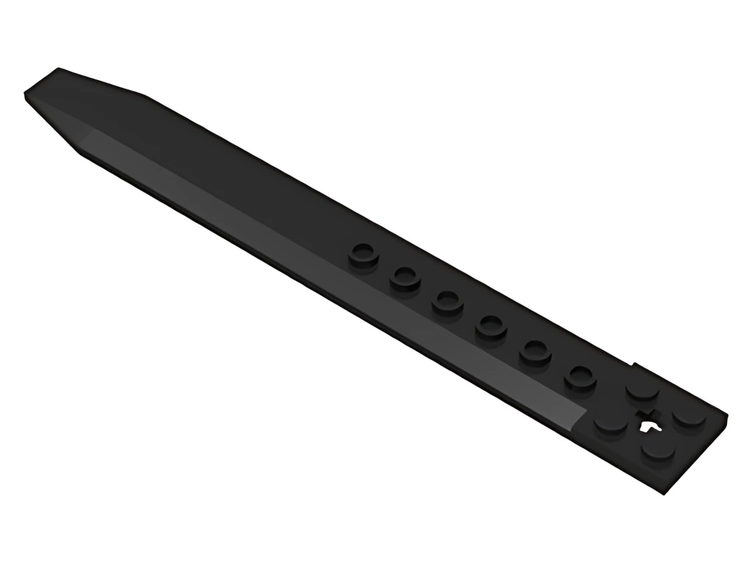 Деталь LEGO Plate, Modified 2 x 16 with Angled Side Extensions and Axle Hole (Rotor Blade) 62743 Black U