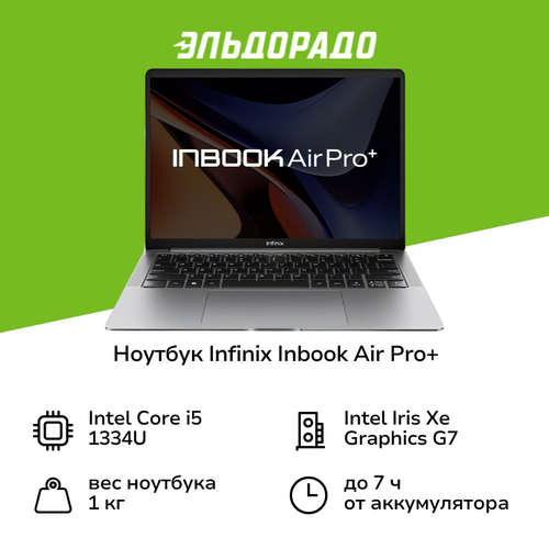 Ноутбук Infinix Inbook Air Pro 14i5-1334U16512GBW11HGrey 69999₽