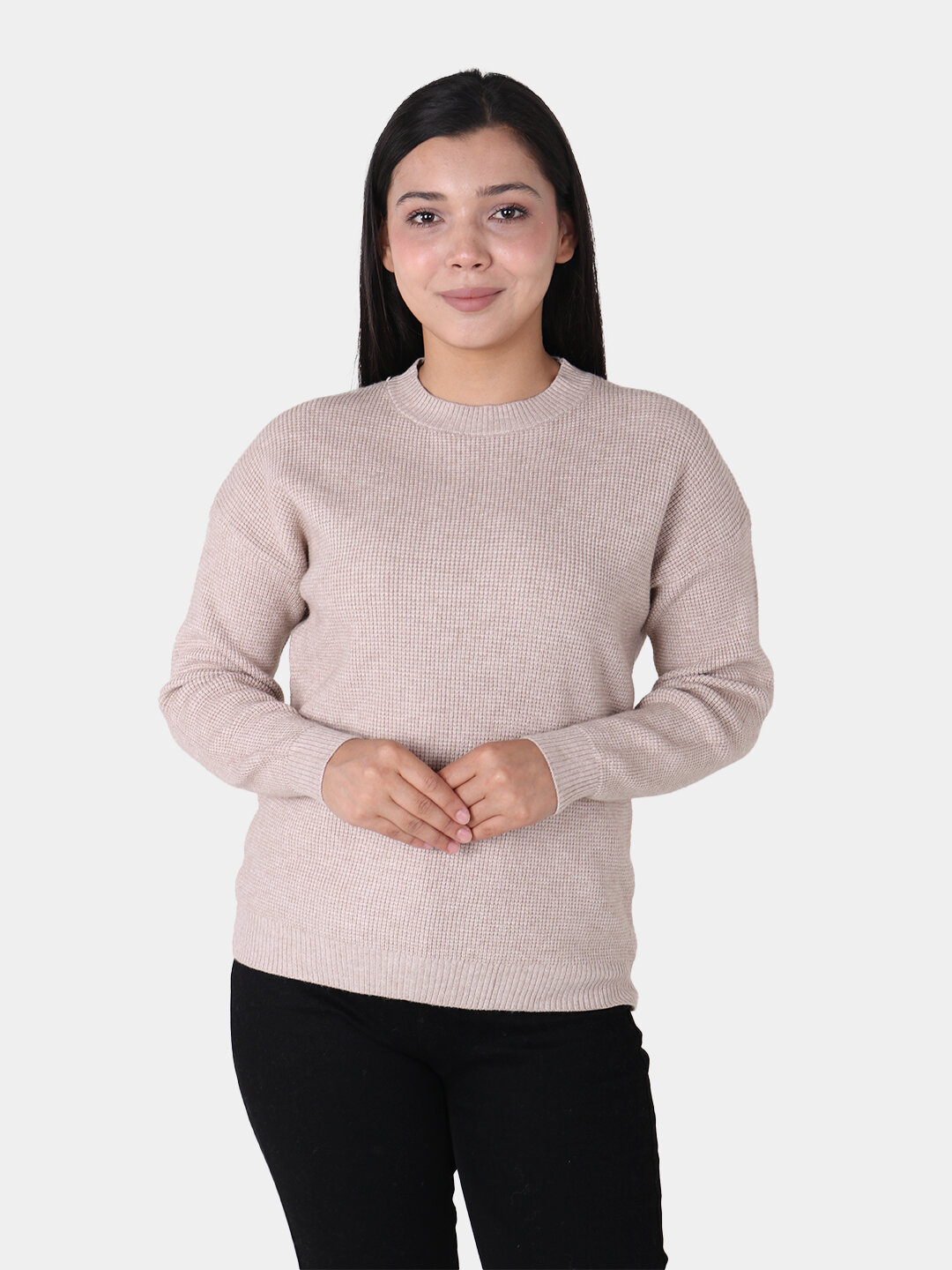 Свитер размер One Size, , бежевый меланж — фото 1