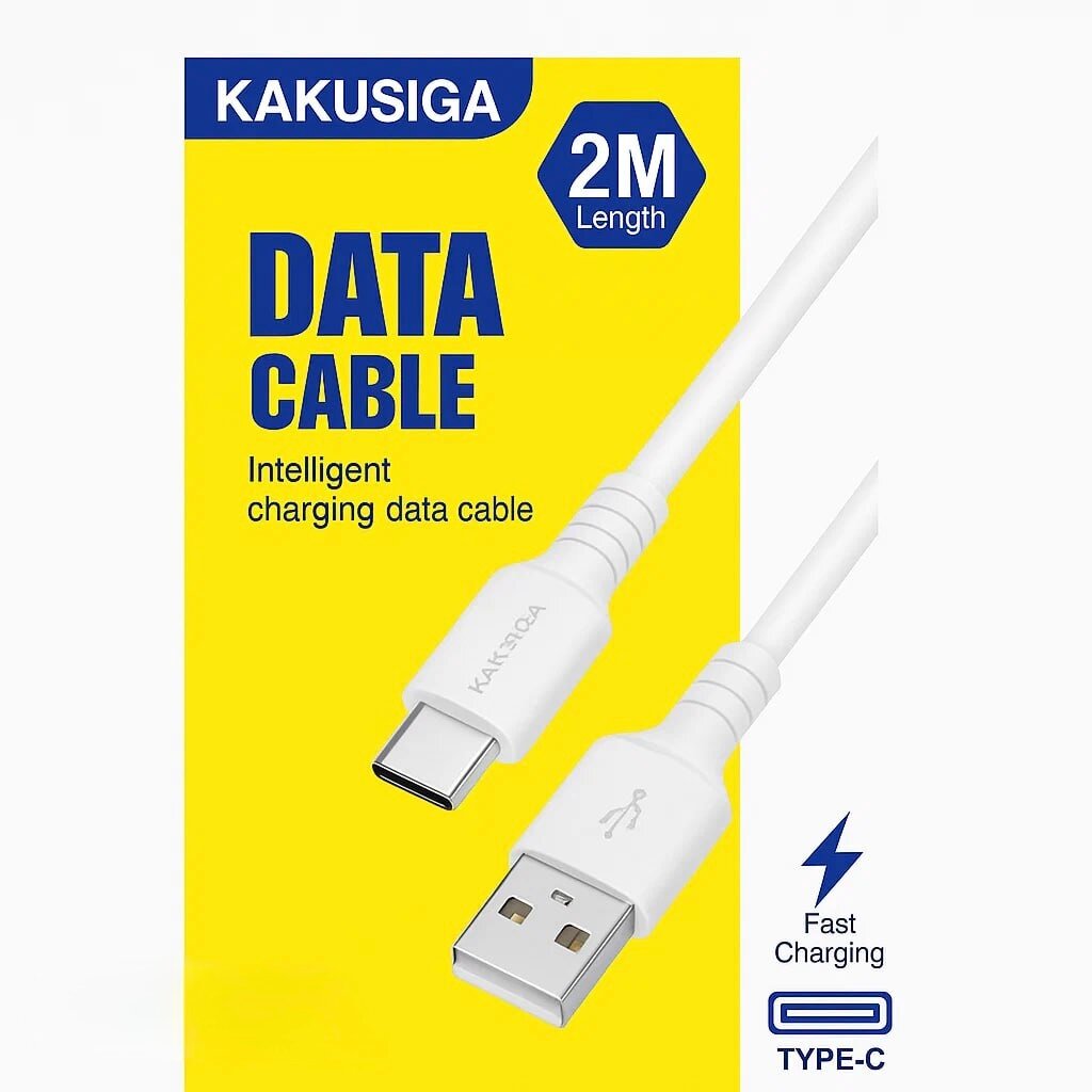 Кабель KAKUSIGA CAT8, для зарядки, передачи данных, огнестойкий, белый, 2 м — фото 1