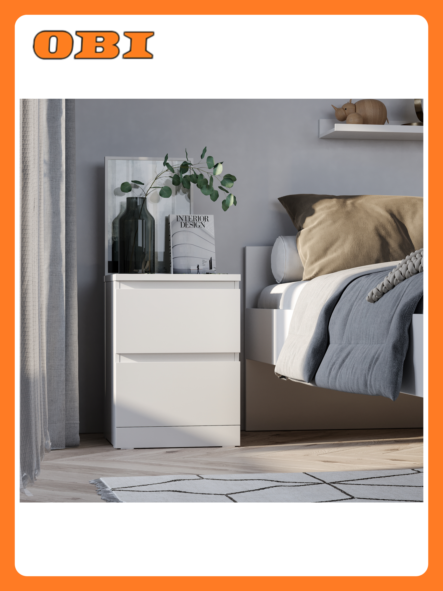 Тумба прикроватная Шведский Стандарт Варма 2 40х54х40 см, белый