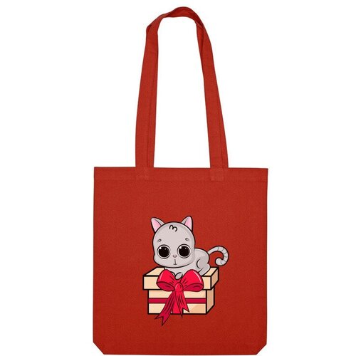 Сумка шоппер Us Basic, красный сумка кот с подарком красный