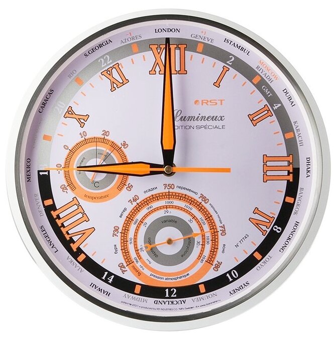 Часы настенные, метеостанция RST77743, (часы, барометр, термометр)
