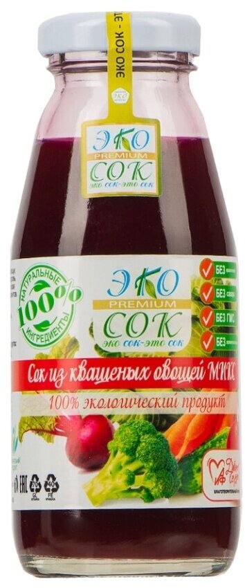Сок Эко сок - Это сок из квашеных овощей 0.2л стеклянная бутылка Россия