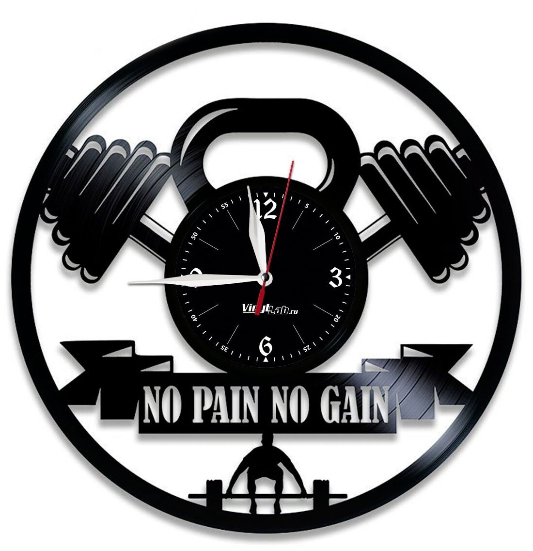 Часы из виниловой пластинки (c) VinylLab No Pain No Gain