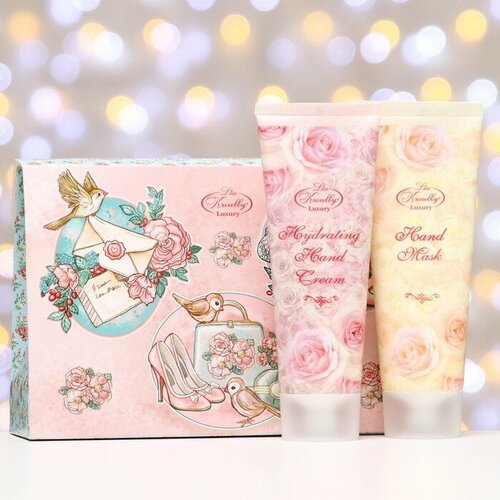 Подарочный набор Liss Kroully: маска для рук увлажняющая, 75 мл + крем для рук увлажняющий,