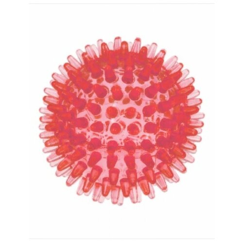 Игрушка для собак Pet Line Crystal ZooOne Мяч массажный 8 см прозрачный красный