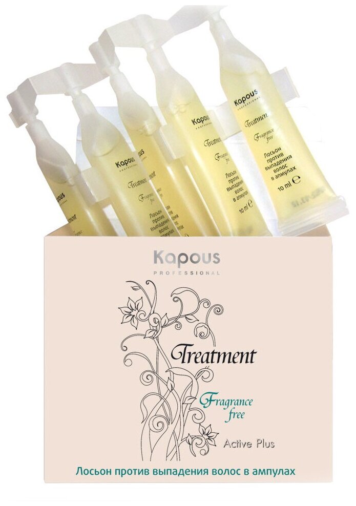Kapous Fragrance free Лосьон против выпадения волос Treatment Active Plus в ампулах