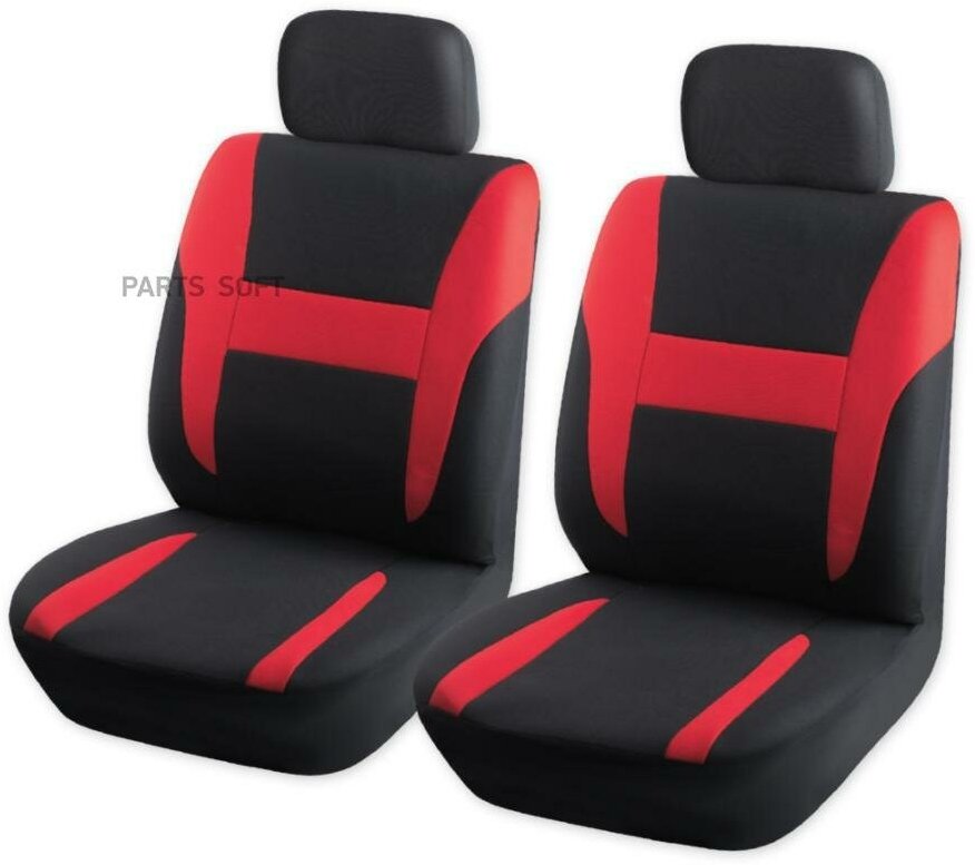 фото Чехлы на передние сиденья (рубашка) с подголовником, черно-красный (4 предмета) ARNEZI A0508001