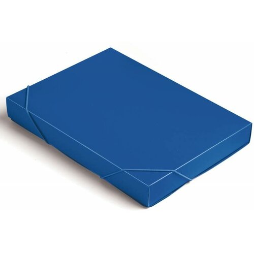 Папка-короб на резинке Бюрократ -BA40/07BLUE пластик 0.7мм корешок 40мм A4 синий папка на резинке бюрократ пластик 0 7 мм цвет синий a3