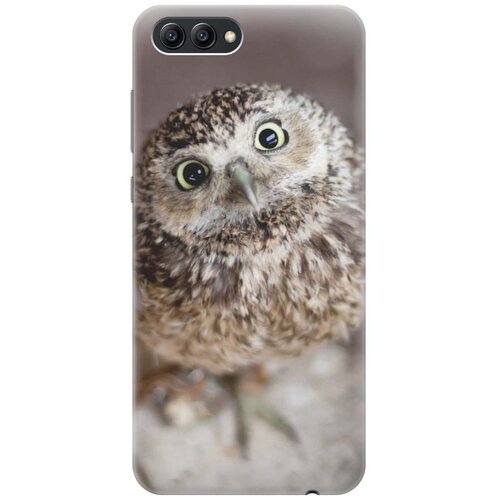 фото Cиликоновый чехол на honor v10 / хонор в10 с принтом "удивленная сова" gosso