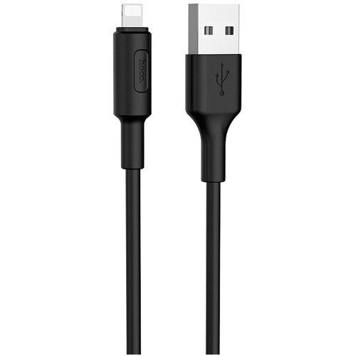 Кабель Hoco X25 Lightning 1м черный набор из 3 штук кабель usb 2 0 hoco x25 am lightning m черный 1 м