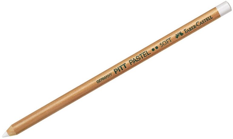 Пастельный карандаш Faber-Castell "Pitt Pastel", цвет 101 белый, мягкий, 2 штуки