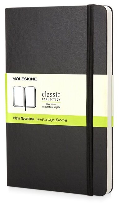 Записная книжка Moleskine Classic (нелинованный) в твердой обложке, Pocket (9x14см), черный