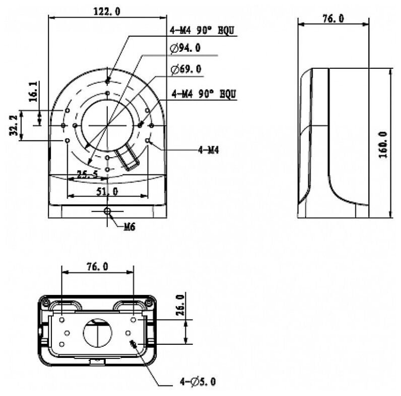 Кронейн для аудио-/видеосистем Dahua DH-PFB204W